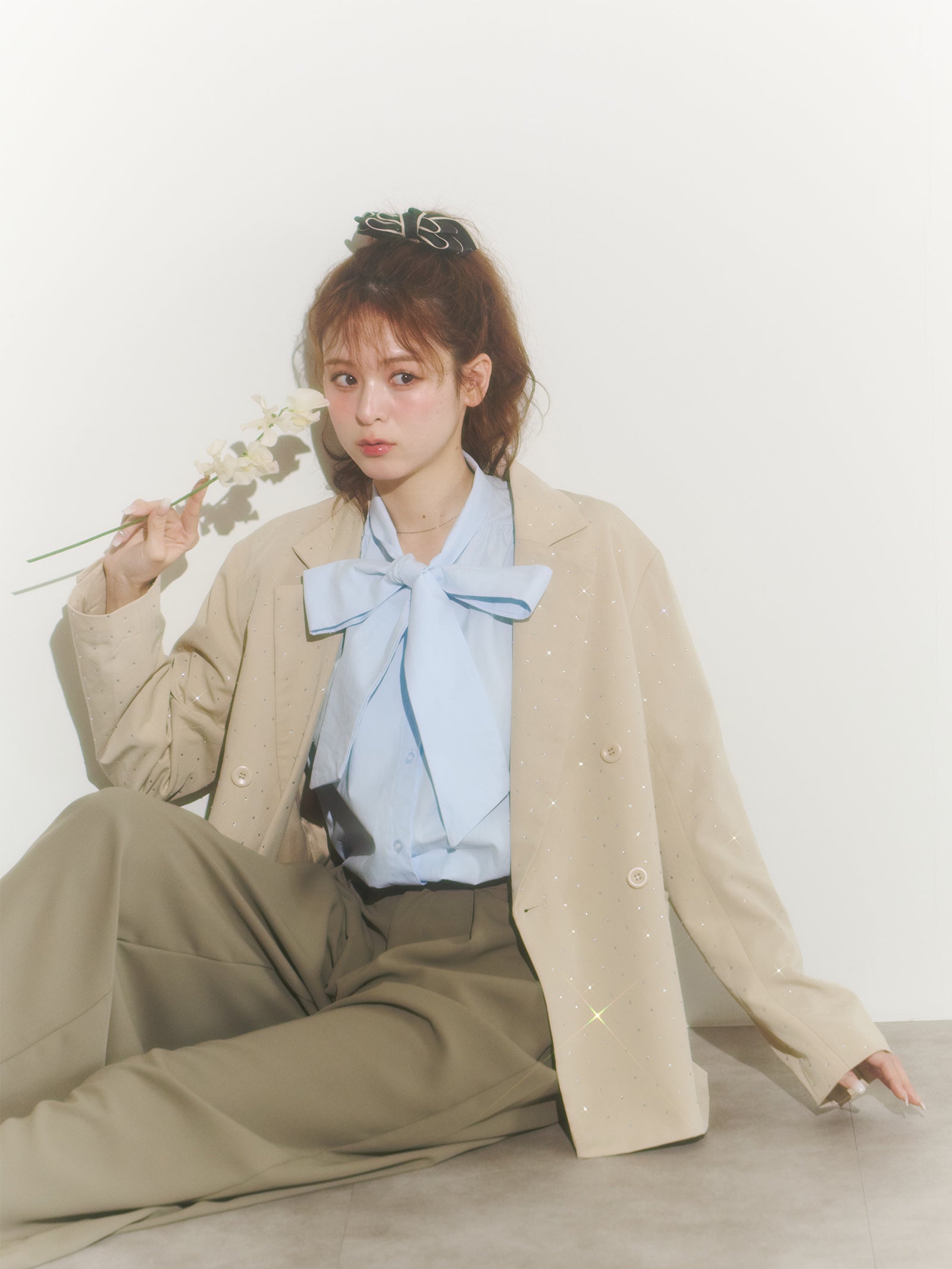 ビッグリボンシャツブラウス