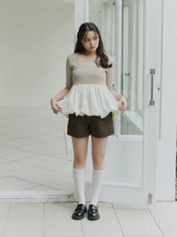 スクエアネックバルーントップス