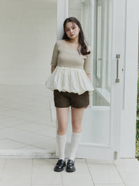 スクエアネックバルーントップス