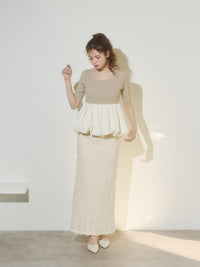 スクエアネックバルーントップス