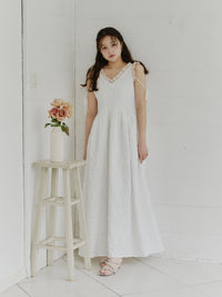 フリルリボンジャガードワンピース