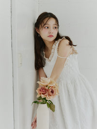 フリルリボンジャガードワンピース