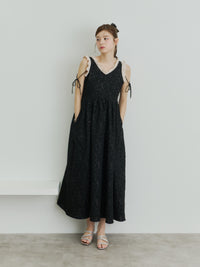 フリルリボンジャガードワンピース