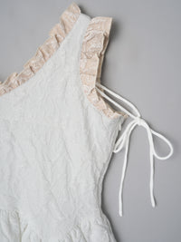 フリルリボンジャガードワンピース