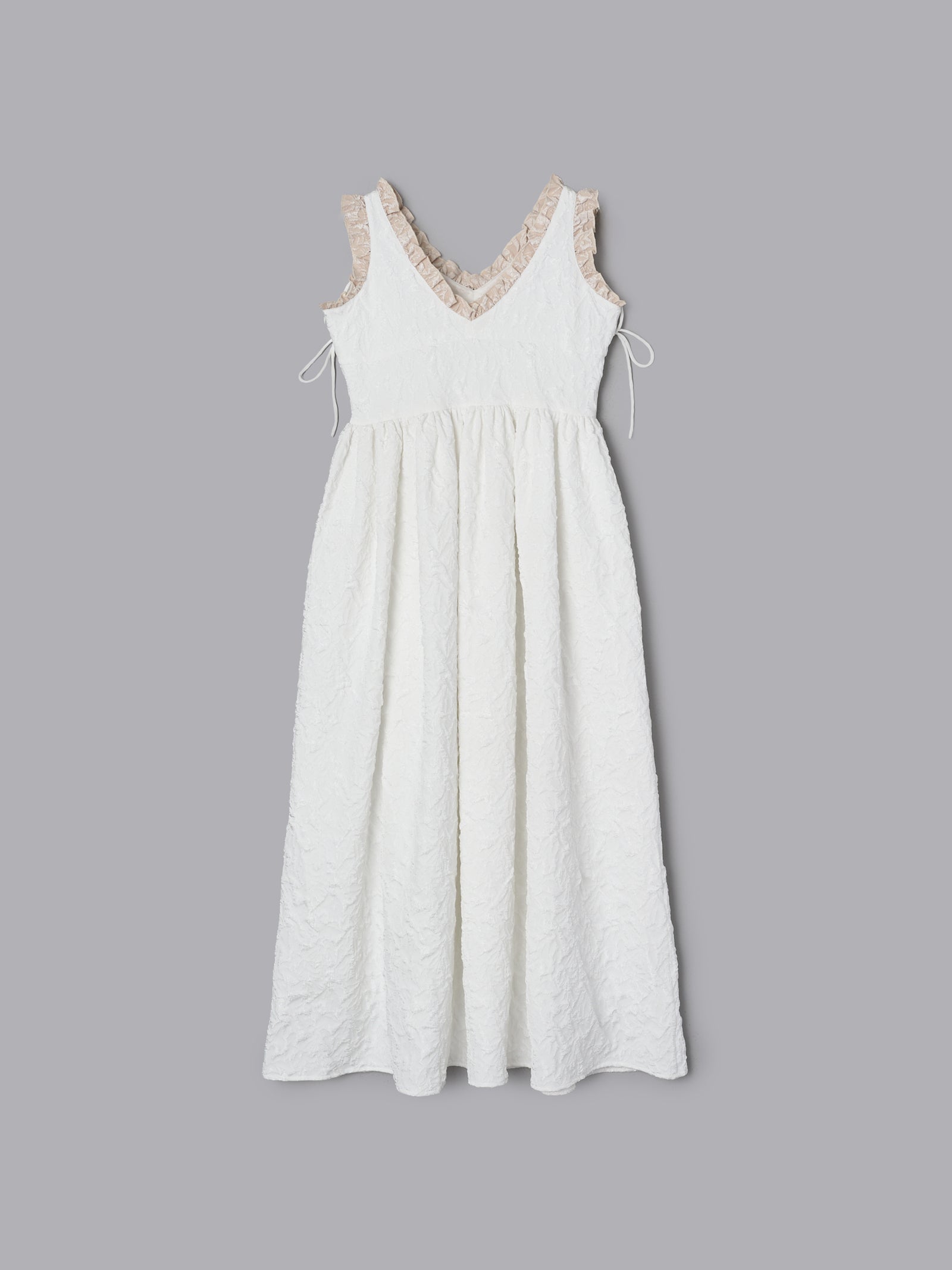 フリルリボンジャガードワンピース