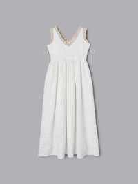 フリルリボンジャガードワンピース