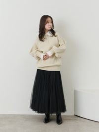 ボリュームロングチュールスカート