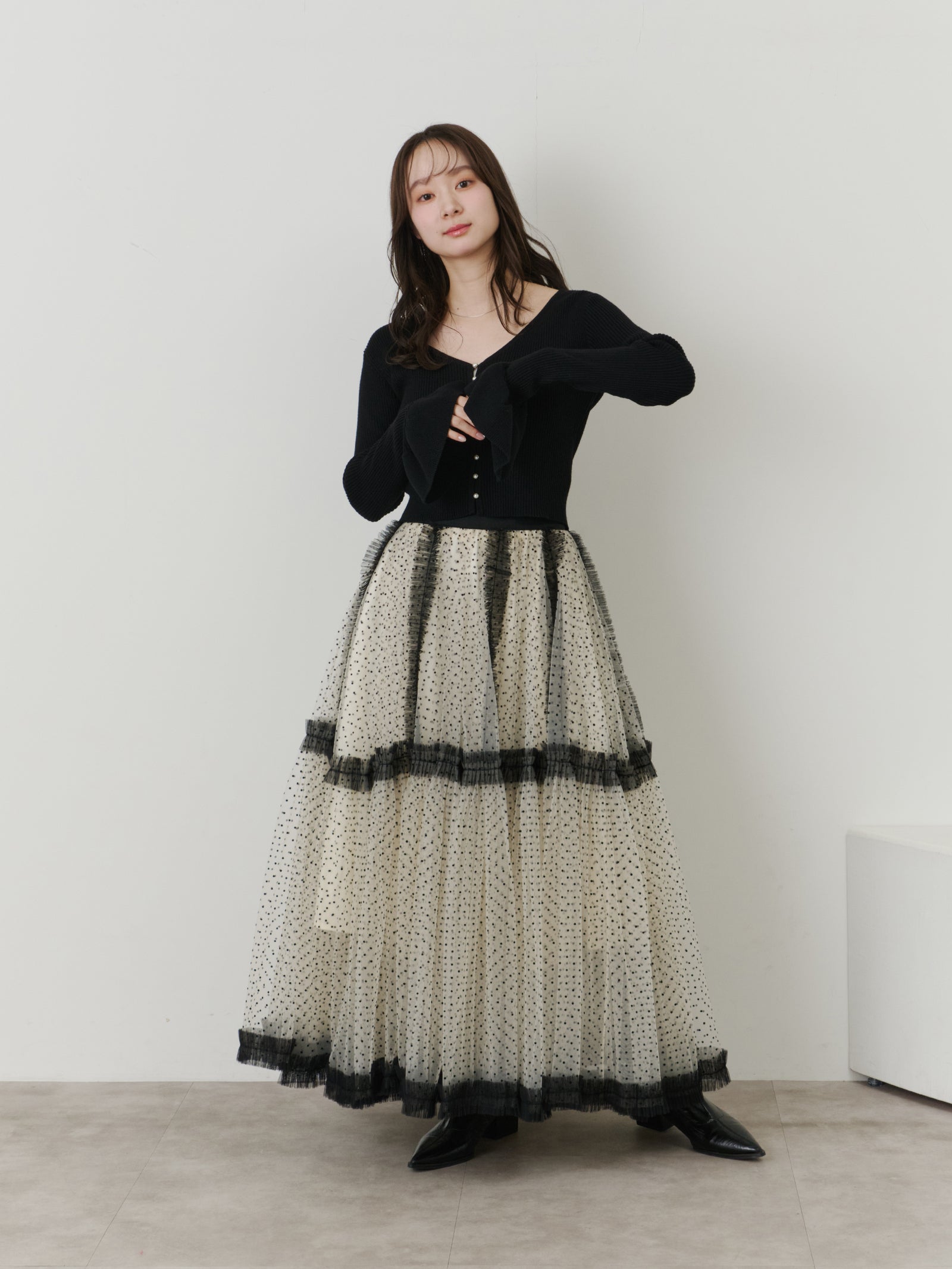 【一部予約】ボリュームドットチュールスカート【発送予定日 3月下旬~4月上旬】