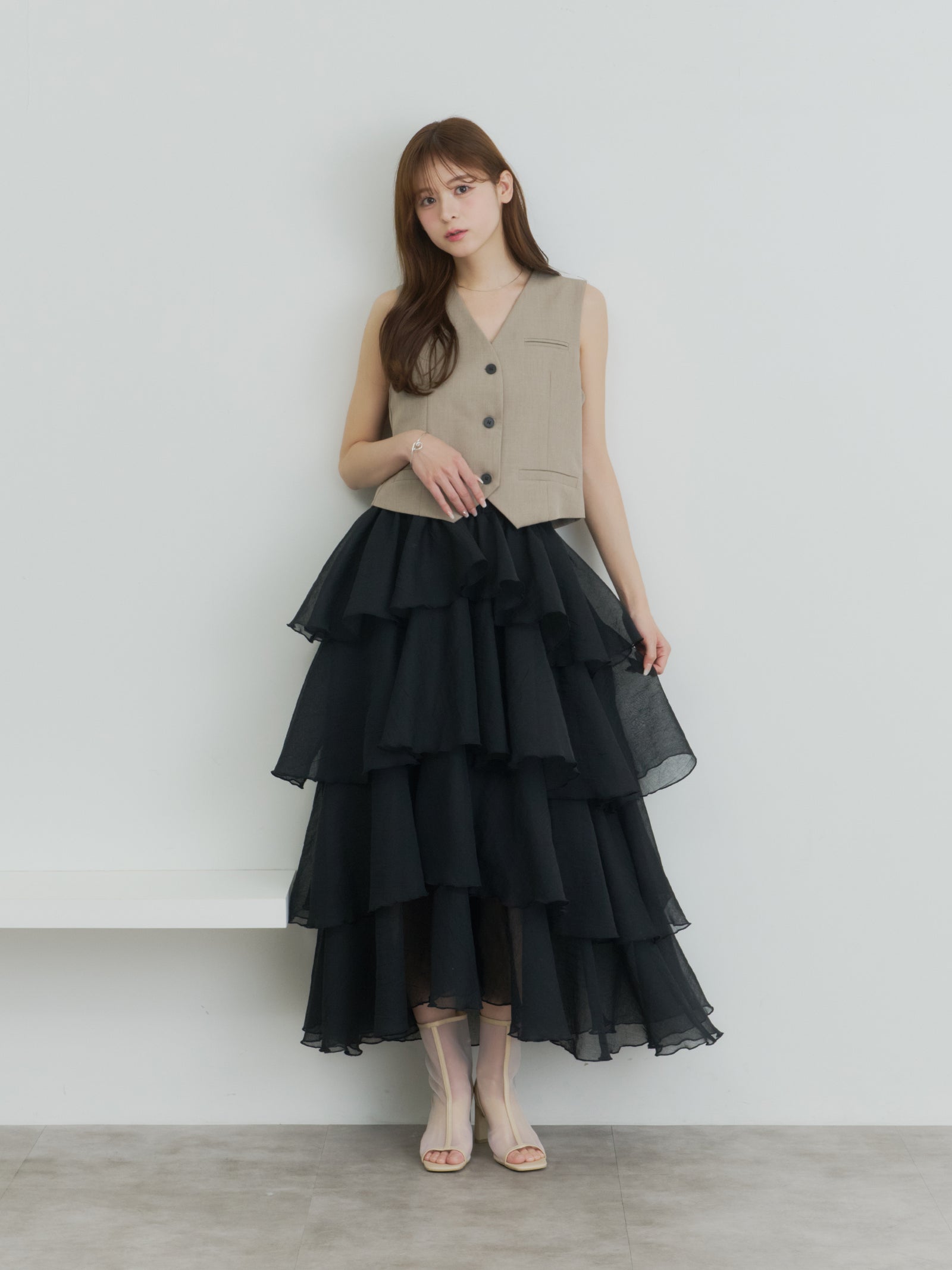 シアーメロウティアードスカート