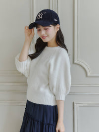 モヘアハーフスリーブニット