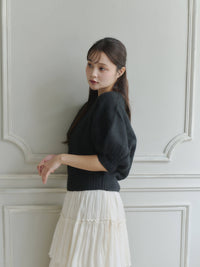 モヘアハーフスリーブニット