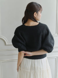 モヘアハーフスリーブニット
