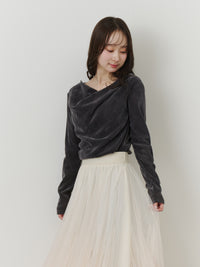 シアーベロアドレープトップス