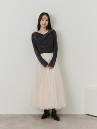 シアーベロアドレープトップス