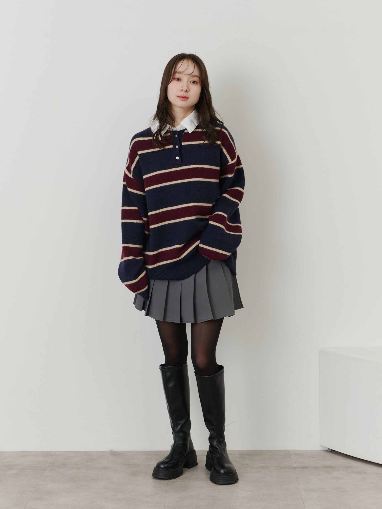 シャツドッキングラガーニット