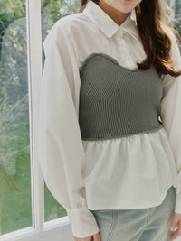 ニットビスチェドッキングシャツ