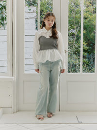 ニットビスチェドッキングシャツ