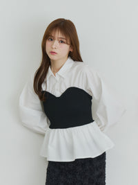 ニットビスチェドッキングシャツ