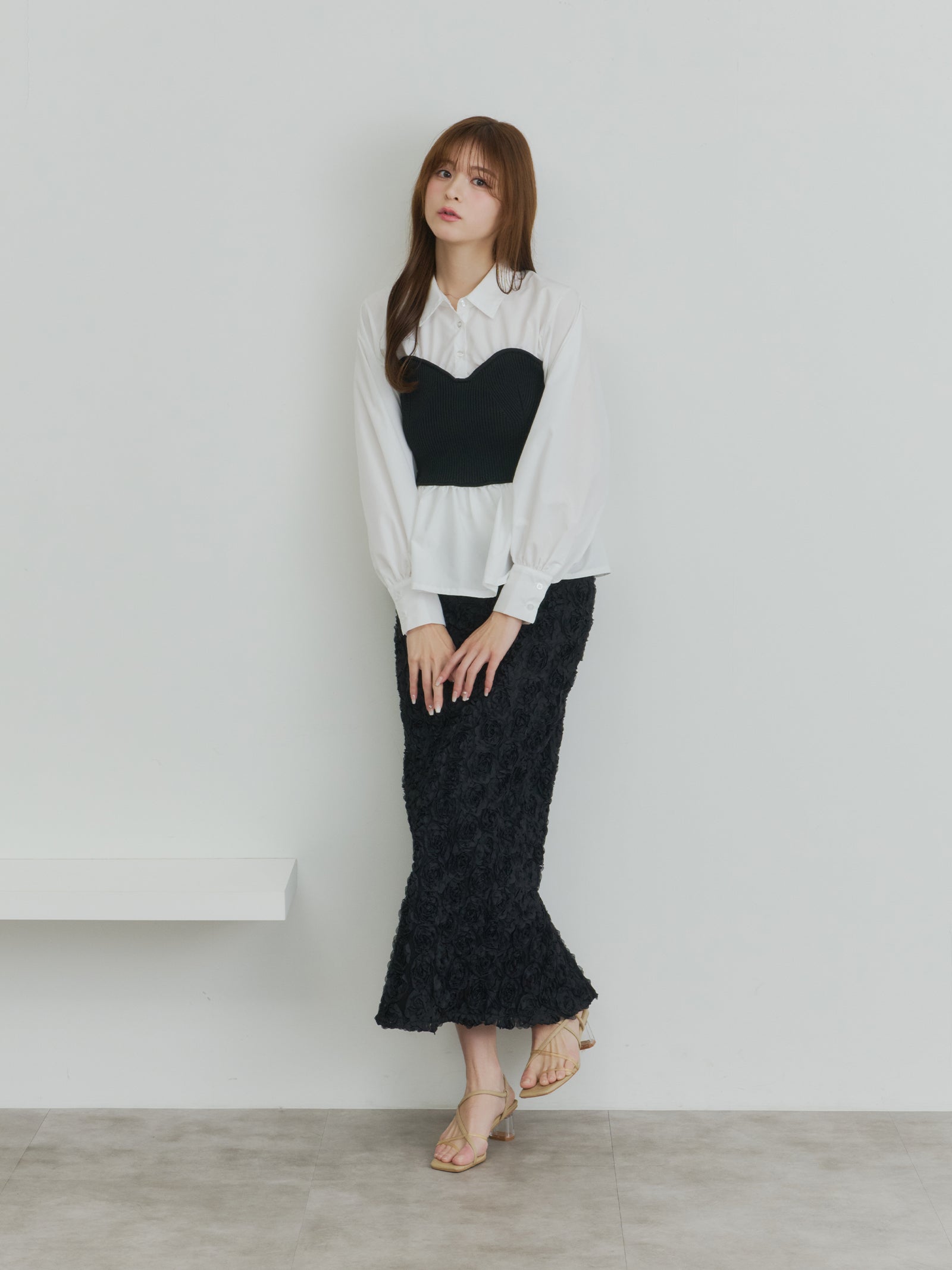 ニットビスチェドッキングシャツ