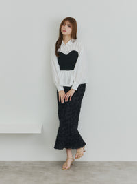 ニットビスチェドッキングシャツ