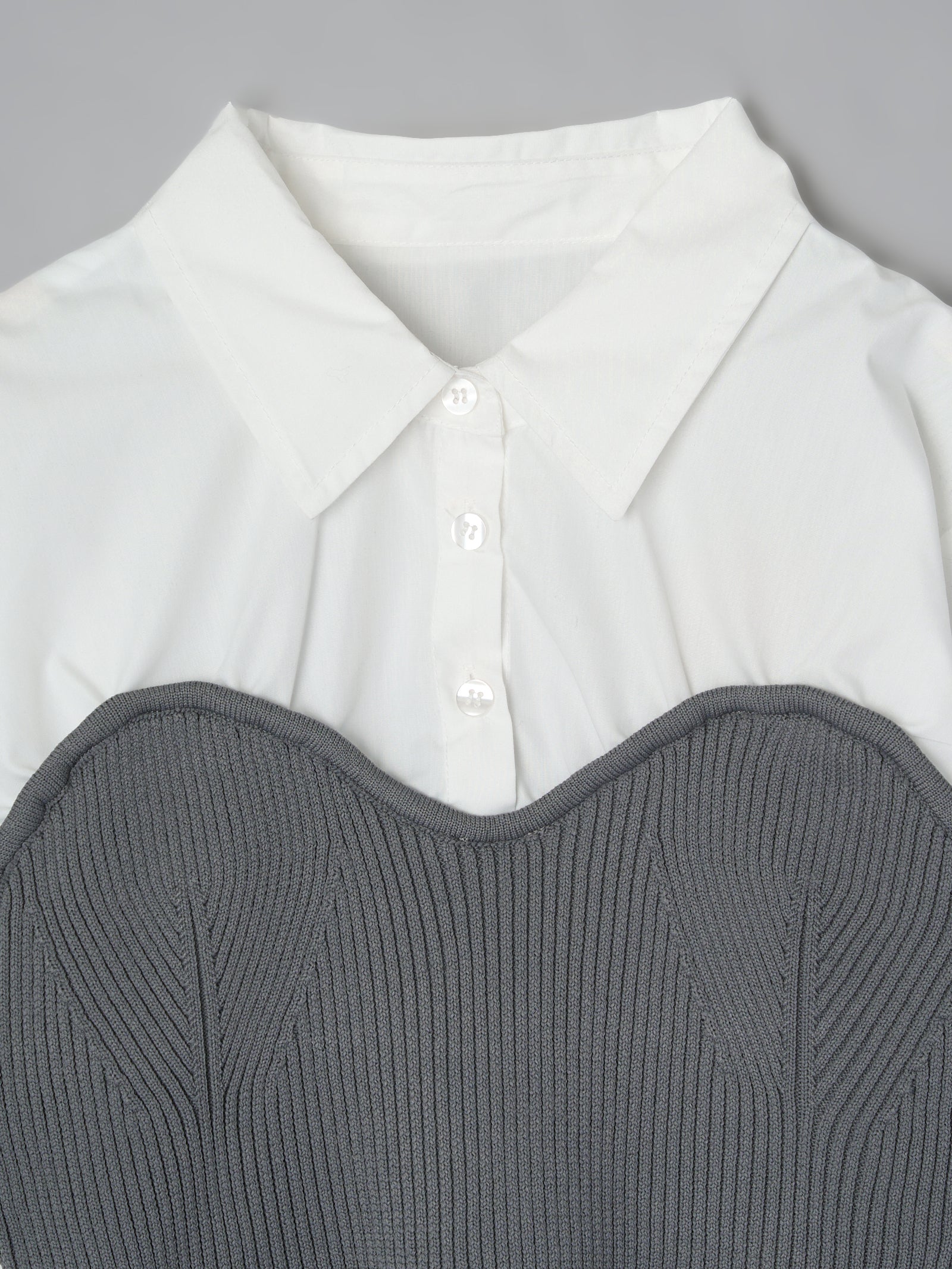 ニットビスチェドッキングシャツ