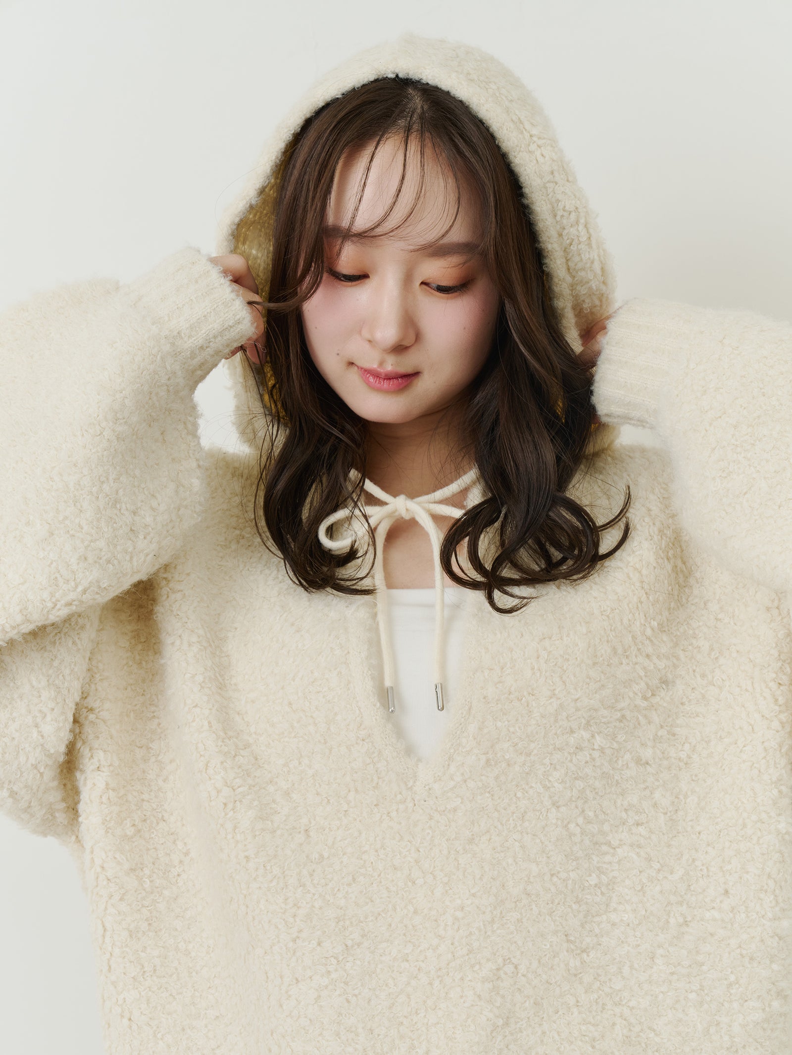 フードニットプルオーバー