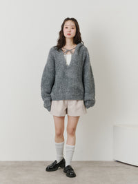 フードニットプルオーバー