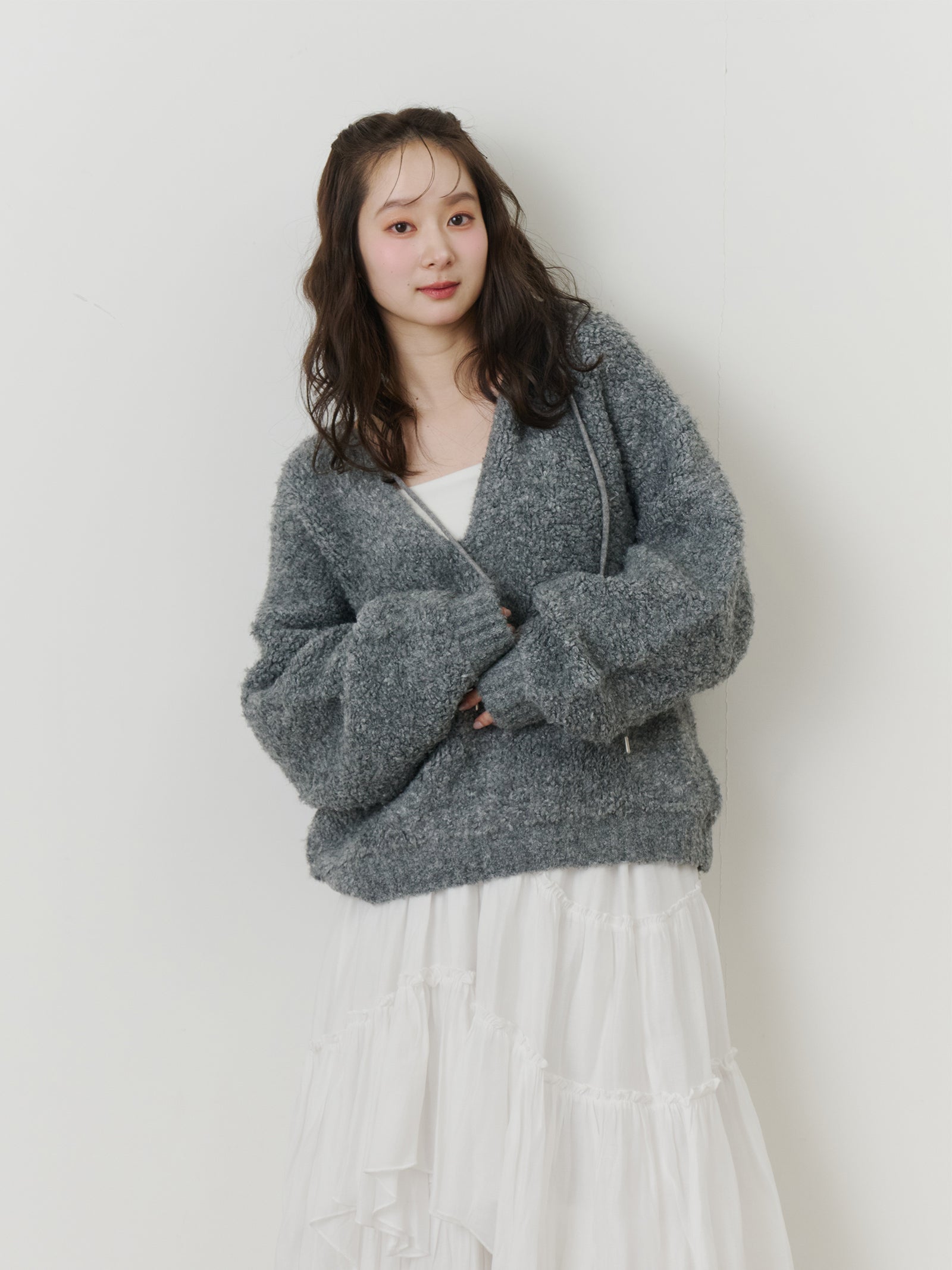 フードニットプルオーバー