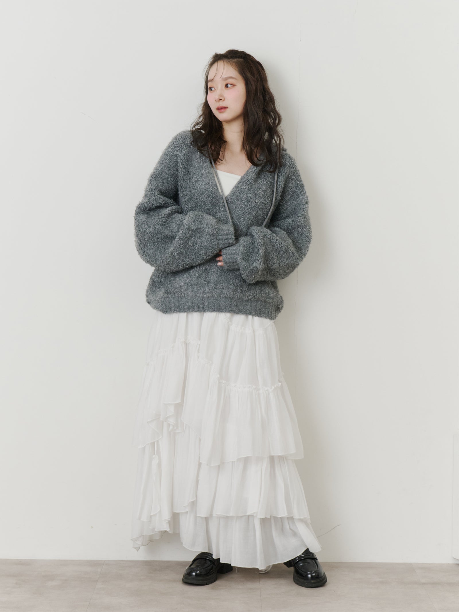 フードニットプルオーバー