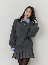 シャツドッキングポロニット