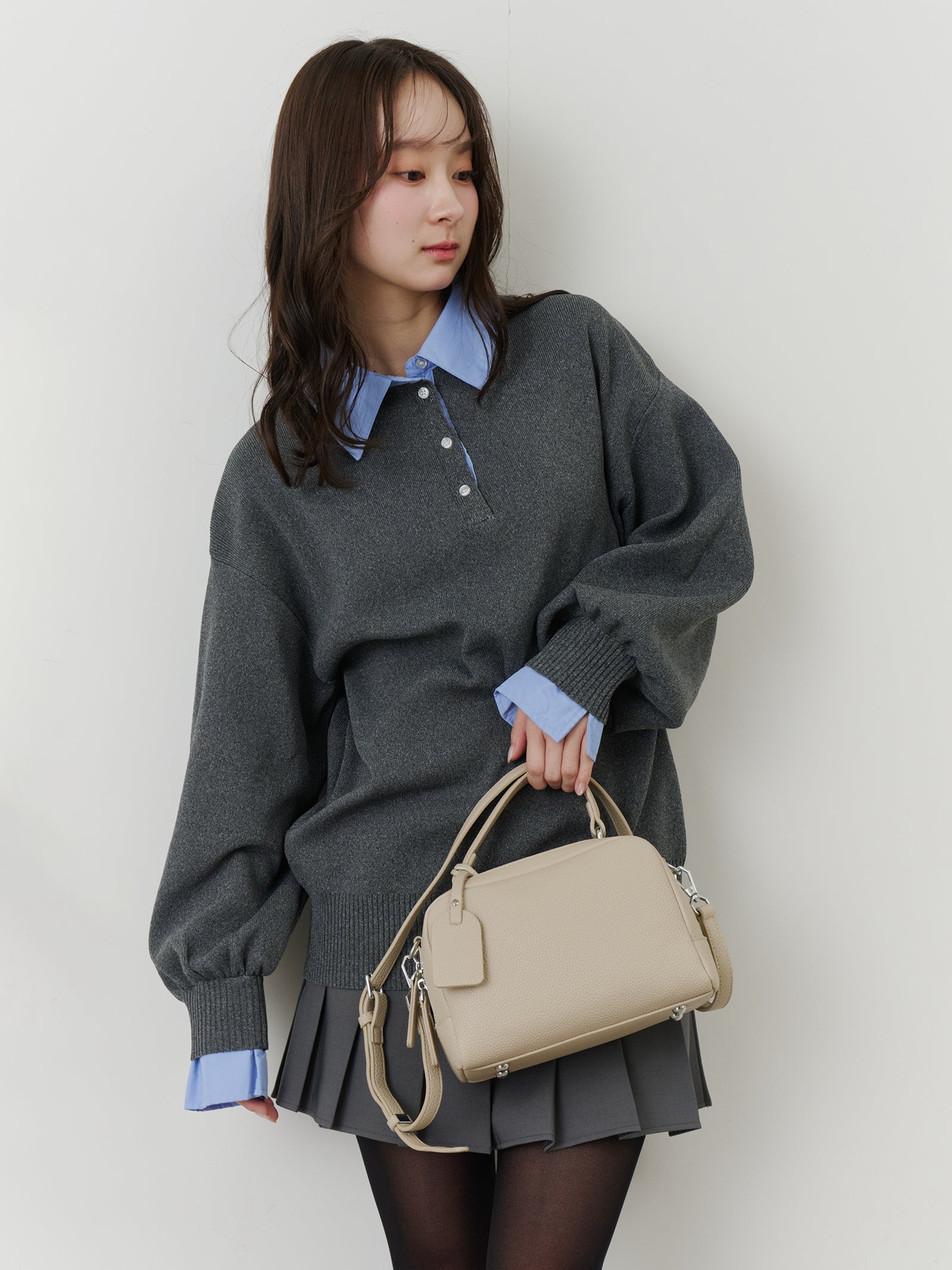 シャツドッキングポロニット