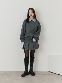 シャツドッキングポロニット