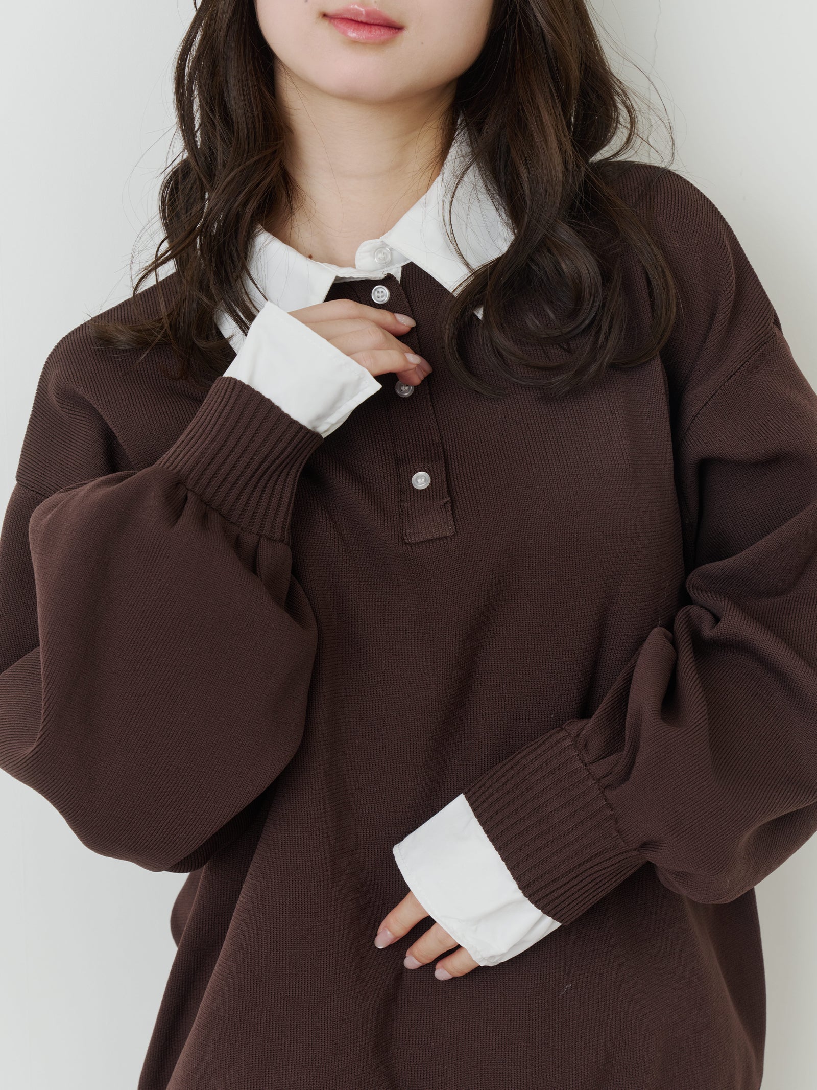 シャツドッキングポロニット