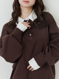 シャツドッキングポロニット