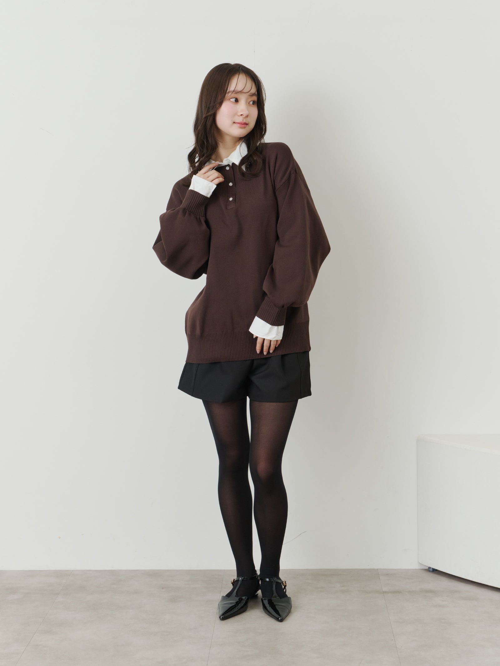 シャツドッキングポロニット