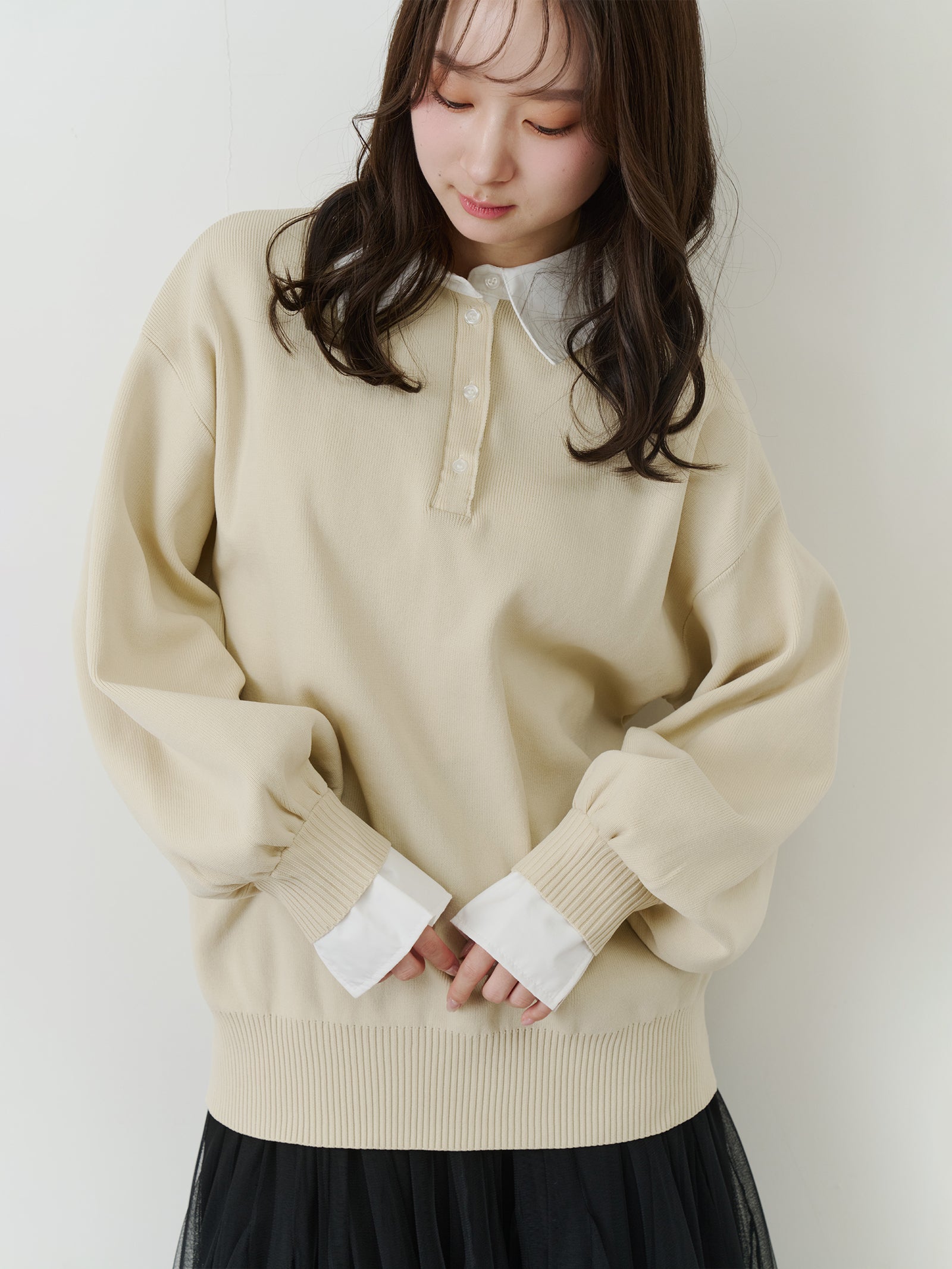 シャツドッキングポロニット