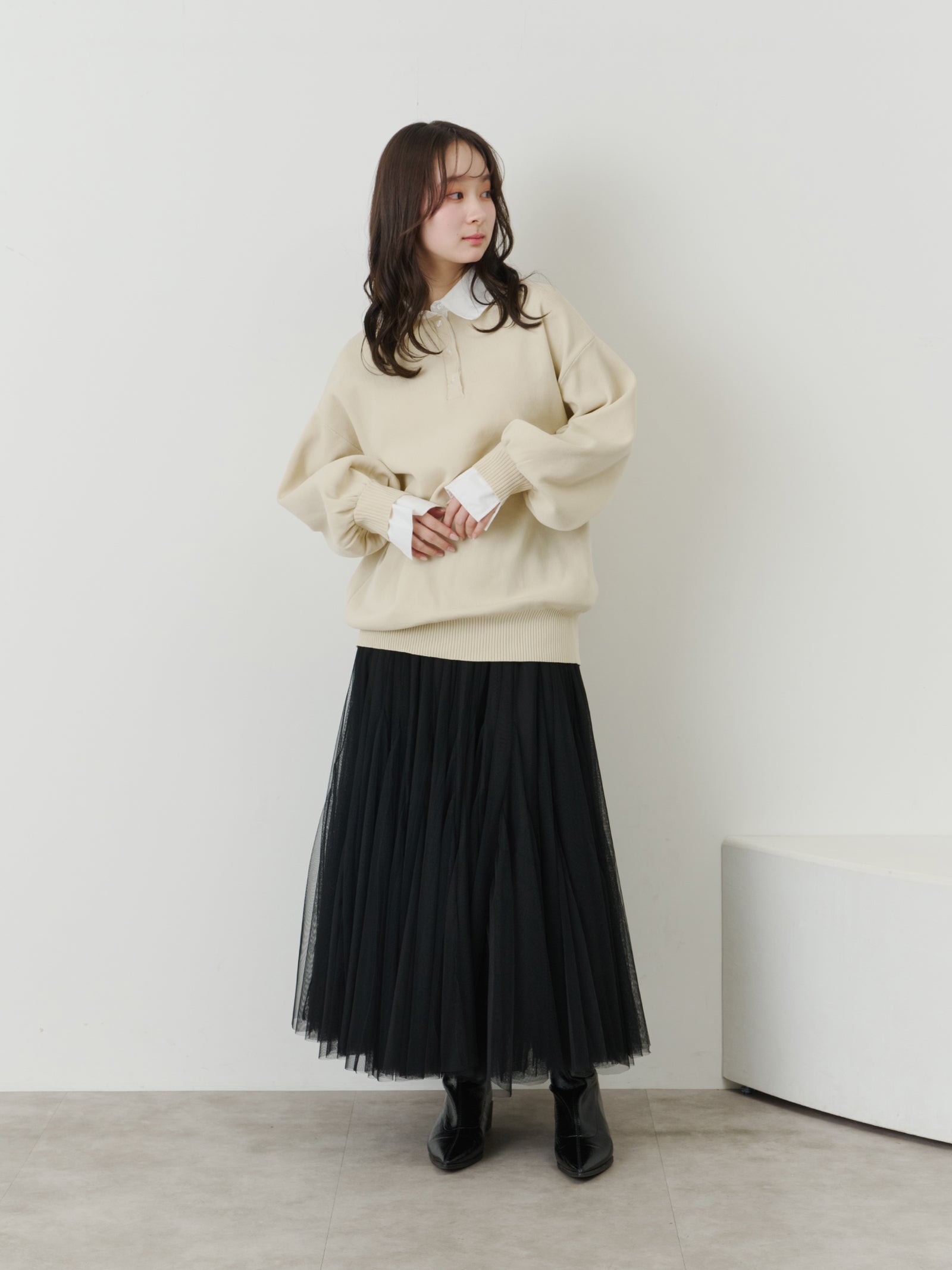 シャツドッキングポロニット