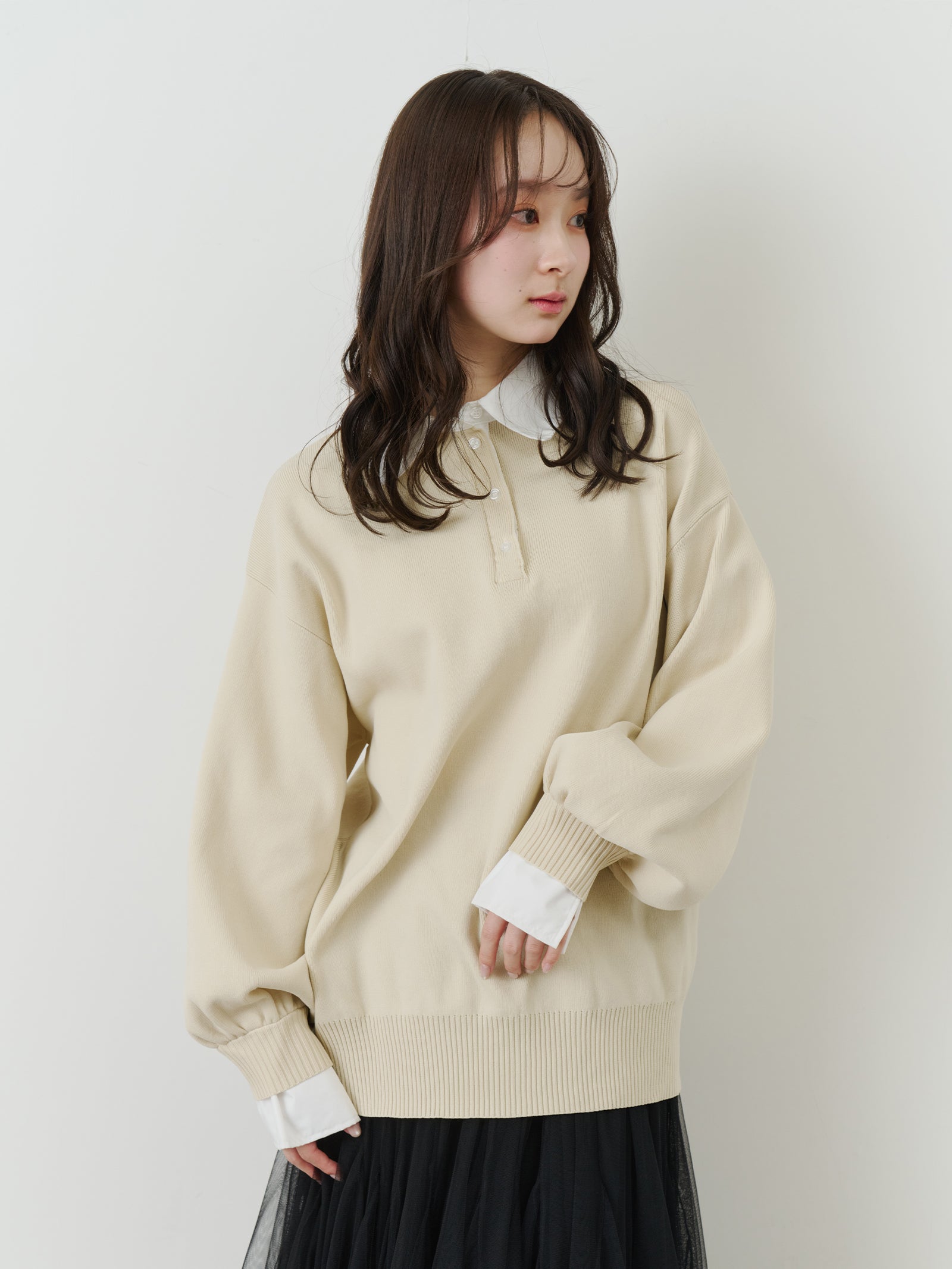 シャツドッキングポロニット