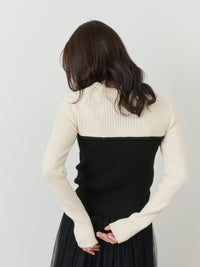 バイカラードッキングニット