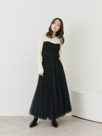 バイカラードッキングニット