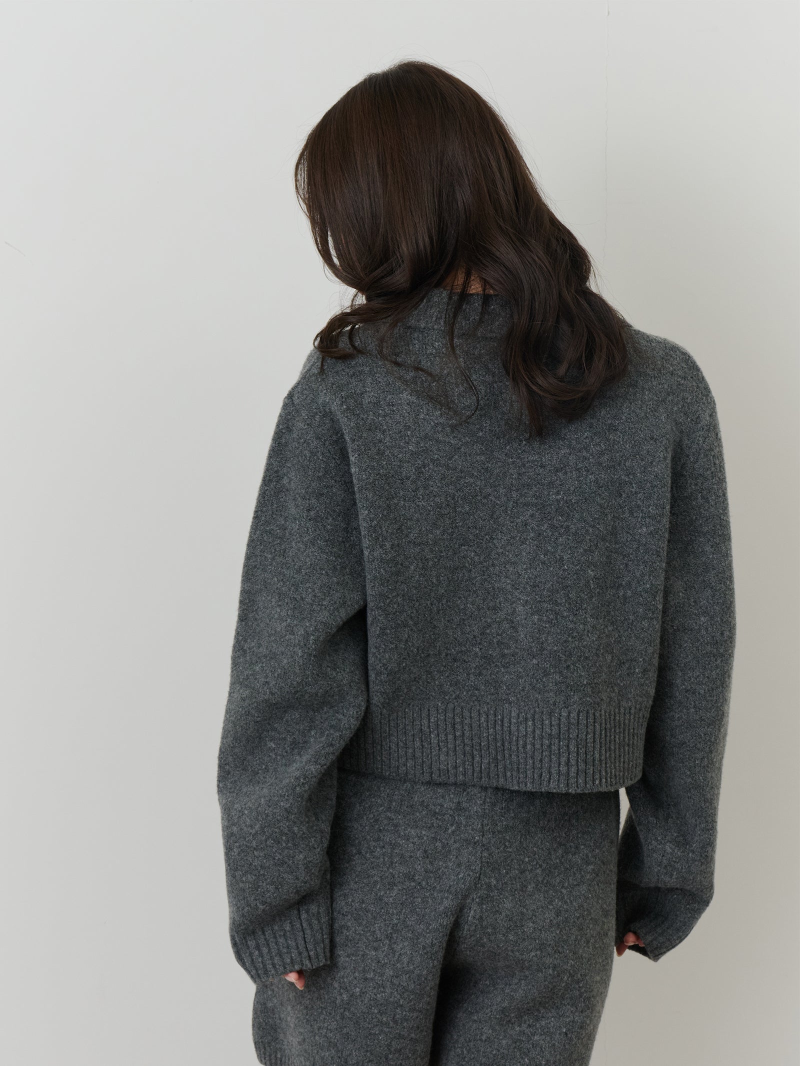 クロップドニットカーディガン[セットアップ可能]