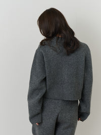 クロップドニットカーディガン[セットアップ可能]