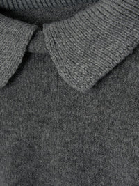 リブカラーペプラムニット