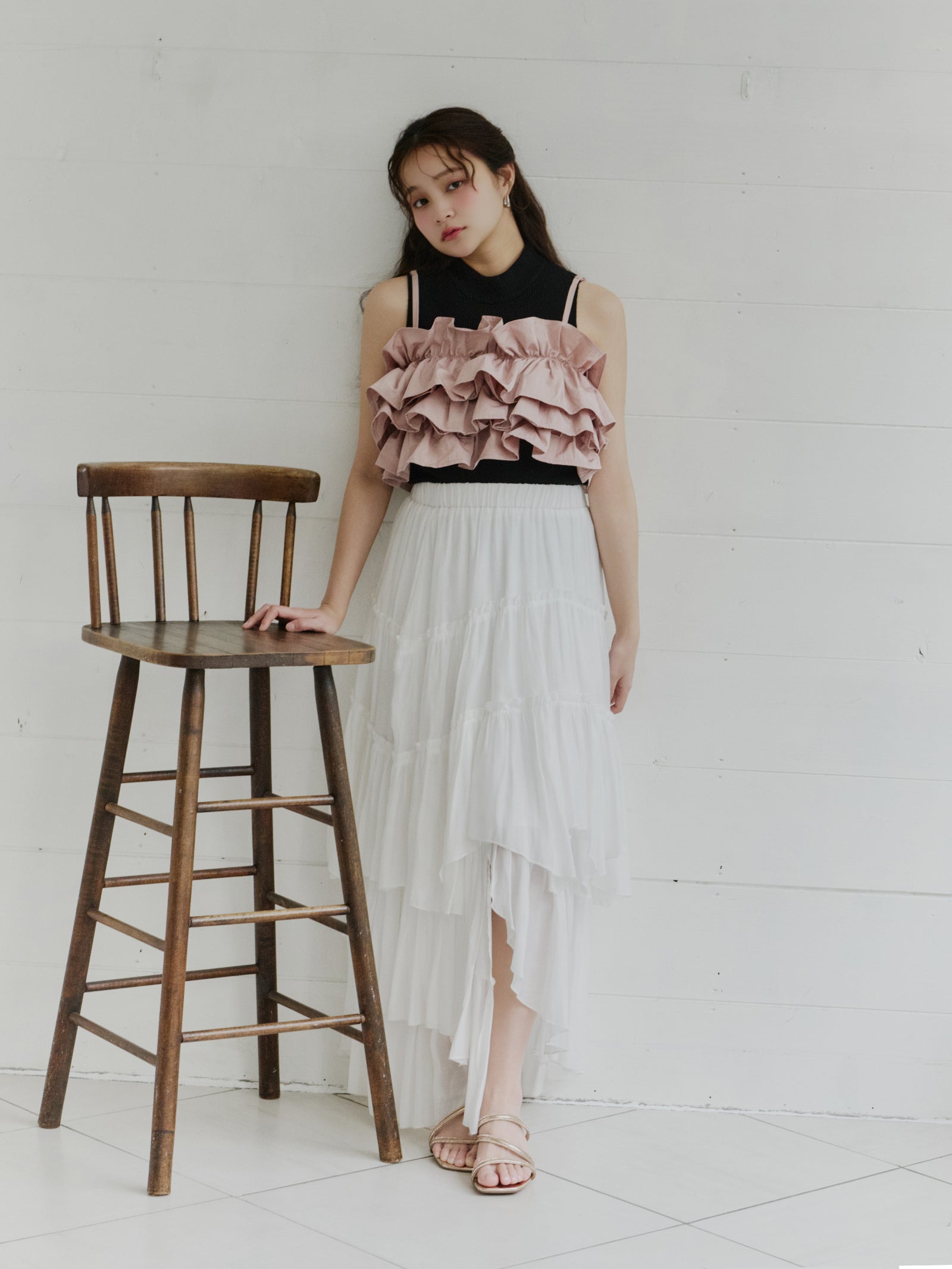 ボリュームフリルビスチェ