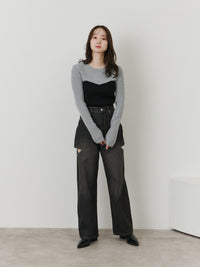 サイドスリットデニム