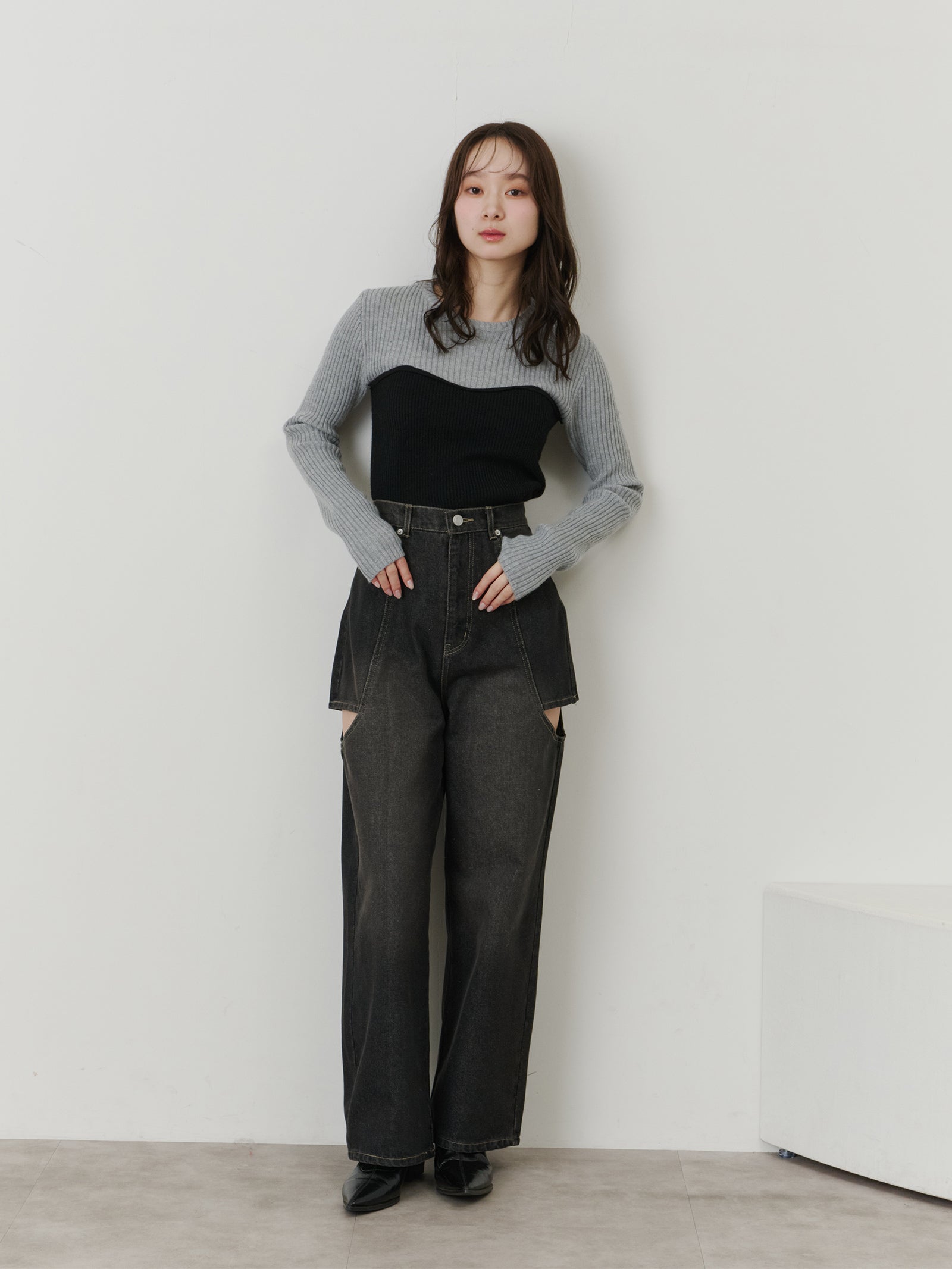 サイドスリットデニム