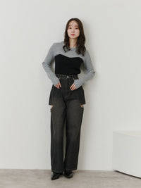 サイドスリットデニム