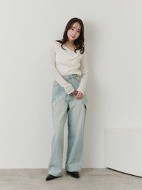 サイドスリットデニム