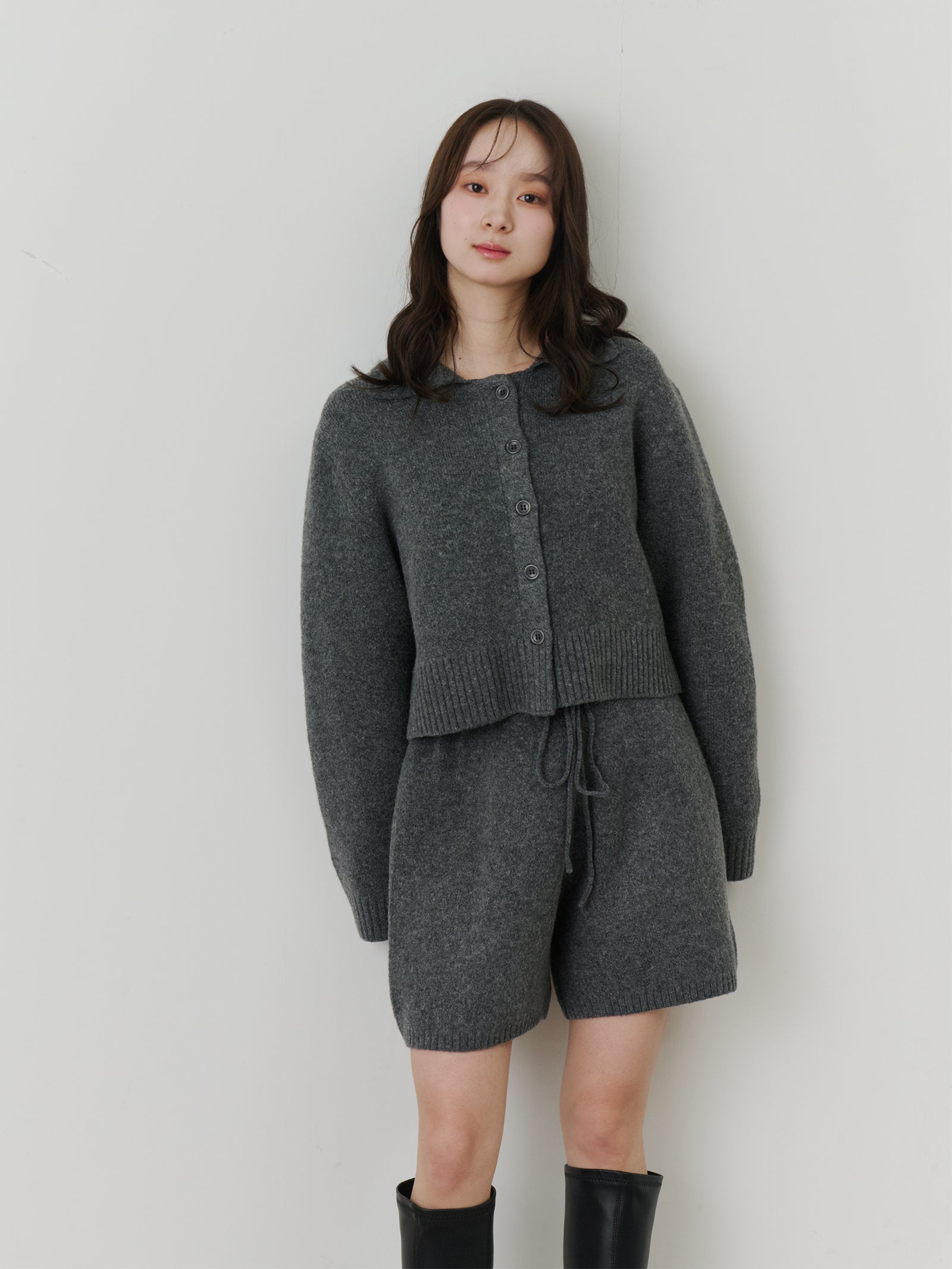 メランジニットショートパンツ[セットアップ可能]