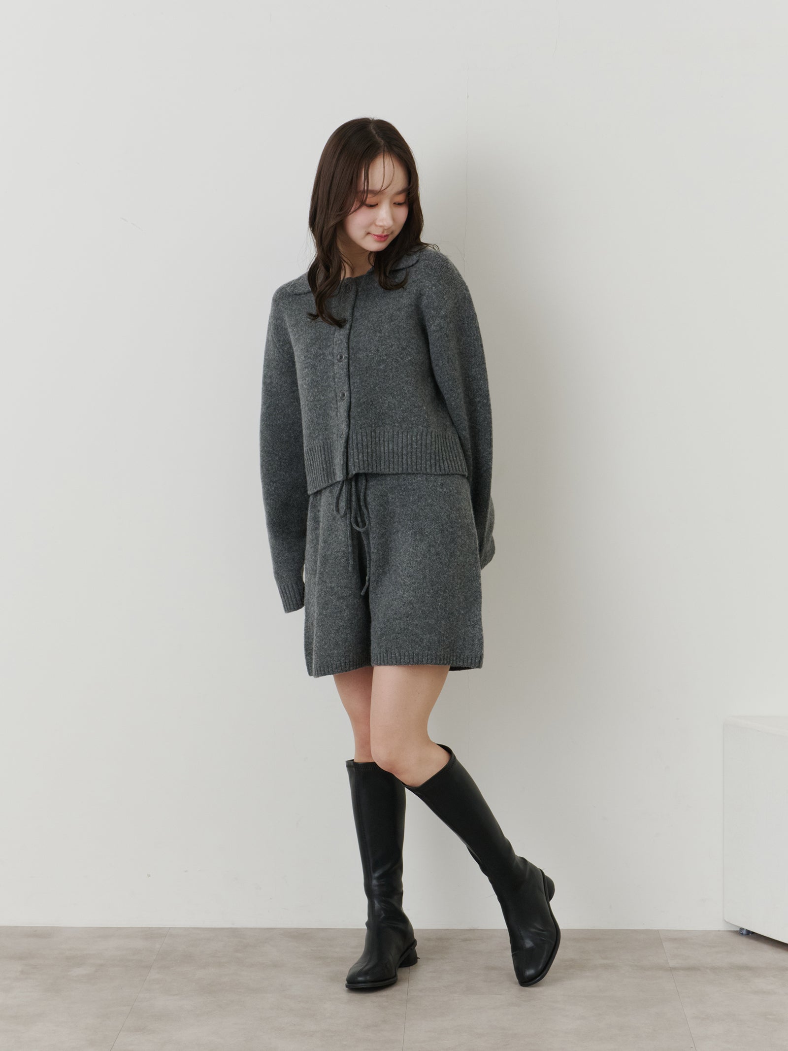 メランジニットショートパンツ[セットアップ可能]